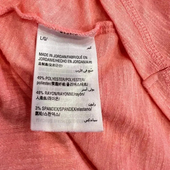 Ideology Coral Cotton Short Sleeve Tie Front Top - Picture 10 of 11